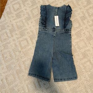Janie and Jack Blue Denim One Piece with Ruffled Straps